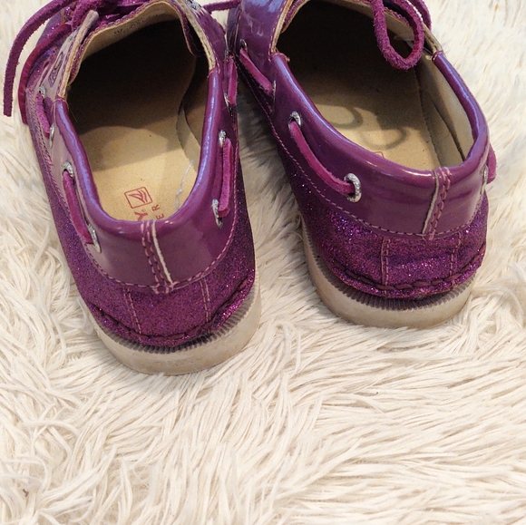 Sperry Top Sider Purple Glitter Sparkle Boat Shoes Loafers - Picture 4 of 5